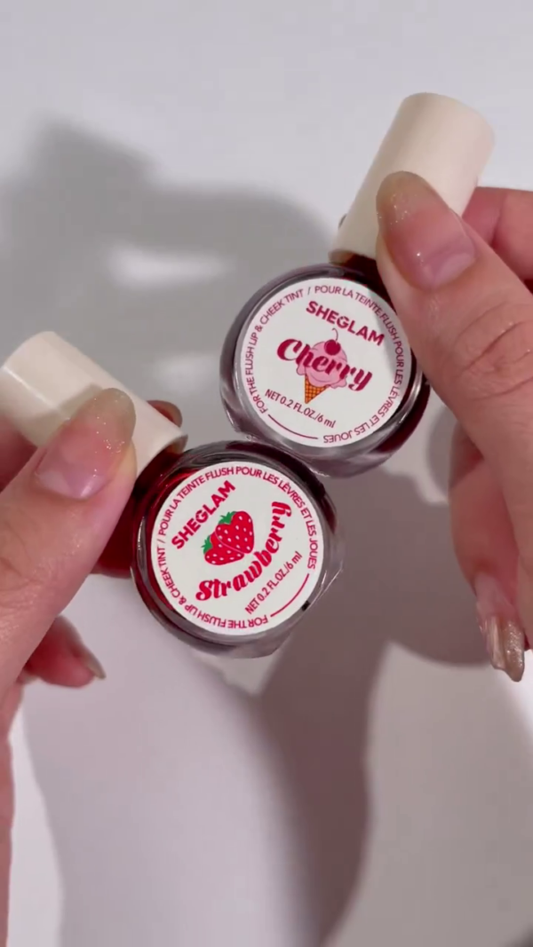 Cherry Flush Lip & Cheek Tint – A Dual-Use, Lightweight, Long-Lasting Liquid Formula with a Vibrant Cherry-Hued Finish for a Natural, Dewy Glow on Lips and Cheeks - Image 3