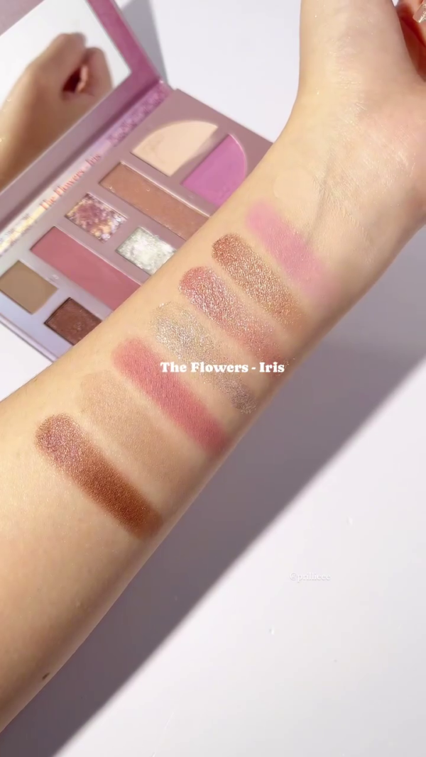 The Flowers Series – Rose & Iris Dual Bloom Palette | Artistic Multi-Finish Makeup Collection Featuring Matte, Shimmer, and Glitter Shades for Eyes & Cheeks Inspired by Floral Elegance - Image 3