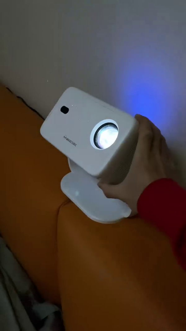 Portable LED Projector with Adjustable Stand, High-Resolution Display, Wireless Connectivity, and Compact Design for Home Entertainment and Office Presentations
