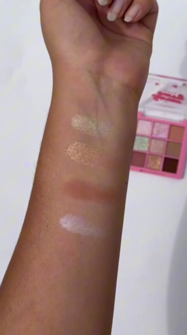 Strawberry-Themed 9-Color Shimmer and Matte Eyeshadow Palette with High-Pigment Pink, Rose, and Bronze Tones for Everyday to Glam Looks – Blendable, Long-Lasting, and Travel-Friendly Compact Design - Image 2