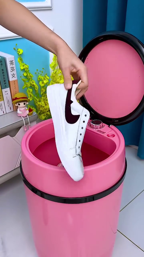 Portable Mini Electric Washing Machine for Shoes and Small Laundry – Compact Footwear Washer with Timer Control, Ideal for Apartments, Dorms, and Travel Use – Easy Operation with Hands-Free Cleaning - Image 4