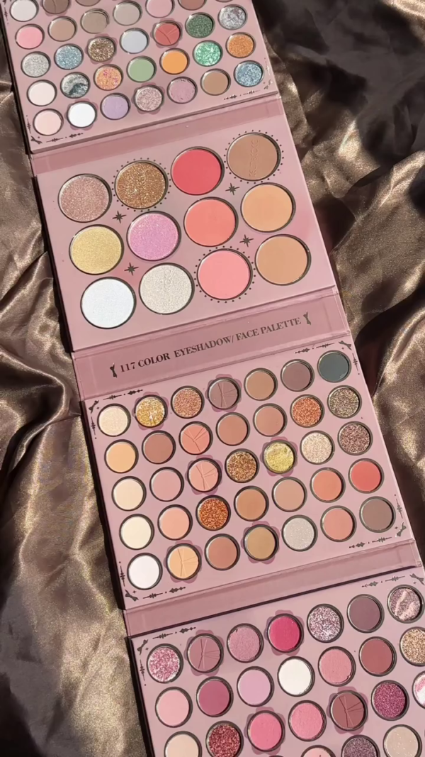 117-Color All-in-One Eyeshadow and Face Palette with Matte, Shimmer, and Glitter Shades for Professional and Everyday Glam Looks