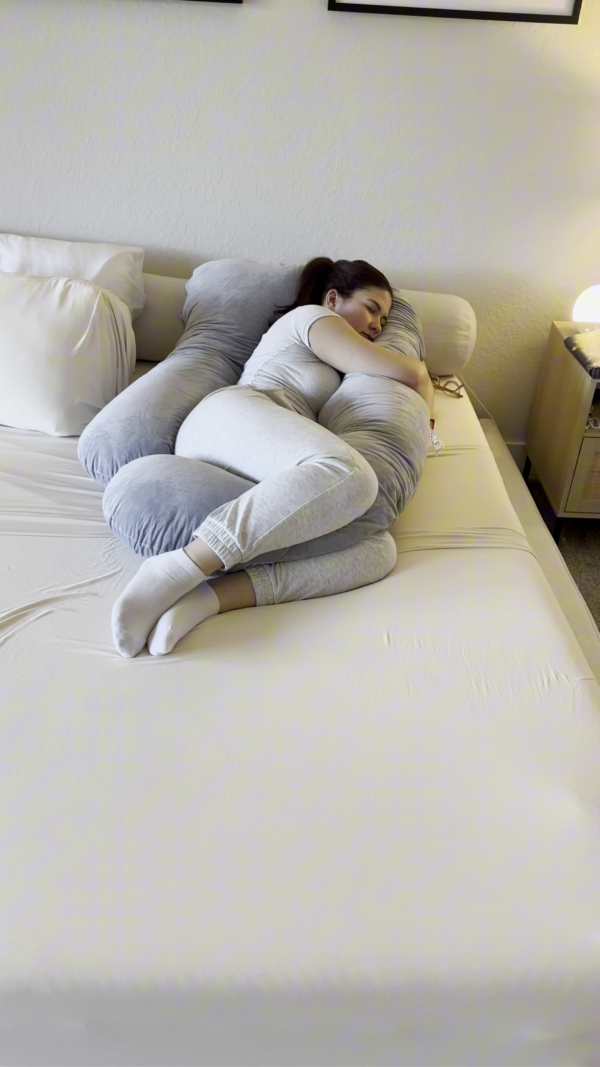 Full Body Maternity Pregnancy Pillow – U-Shaped Ergonomic Support Cushion for Sleeping, Reading, and Lounging – Soft, Breathable Removable Cover – Ideal for Side Sleepers, Back Pain Relief, and Full-Body Comfort