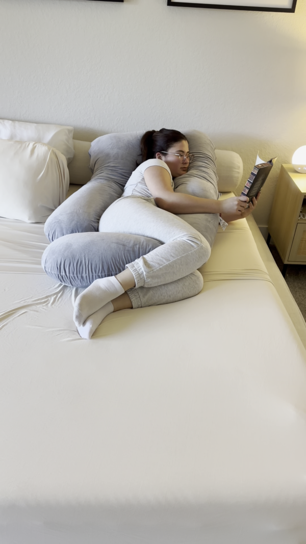 Full Body Maternity Pregnancy Pillow – U-Shaped Ergonomic Support Cushion for Sleeping, Reading, and Lounging – Soft, Breathable Removable Cover – Ideal for Side Sleepers, Back Pain Relief, and Full-Body Comfort - Image 3