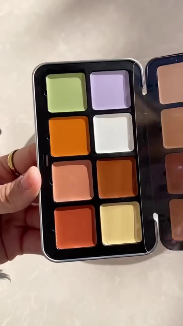 Professional Cream Concealer and Color Corrector Palette – Full Coverage Makeup Kit with Multiple Shades for Contouring, Highlighting, and Color Correction – Ideal for All Skin Tones and Makeup Artists