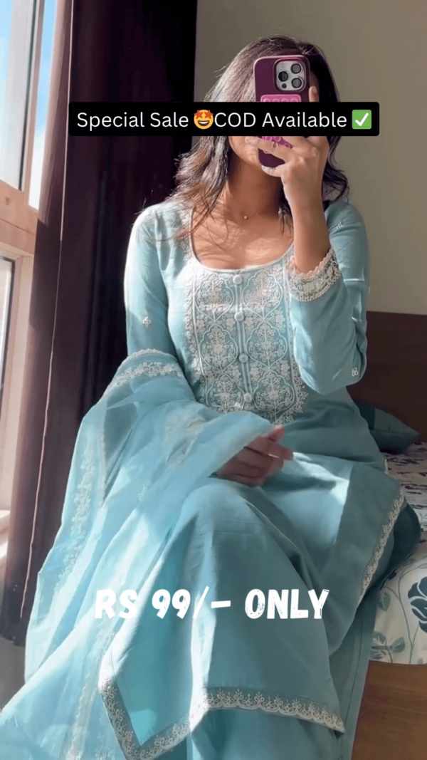 Elegant Ethnic Wear Set for Women – Traditional Embroidered Salwar Suits with Dupatta in Soft Fabric and Vibrant Colors - Image 3