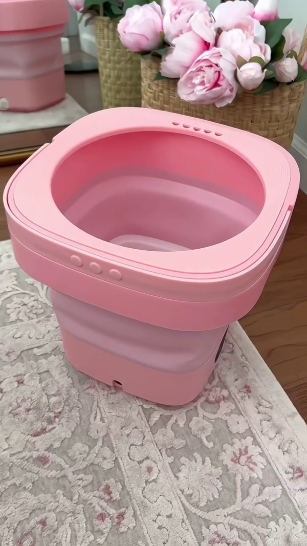 Compact Foldable Mini Washing Machine for Travel and Home Use – Portable Electric Laundry Washer with Collapsible Design, UV Sterilization, and Convenient Handle for Easy Storage and Carrying