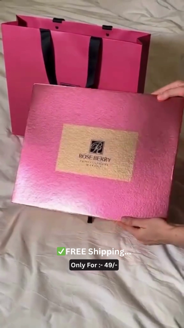 Rose Berry All-in-One Premium Makeup Gift Set with 24-Color Eyeshadow Palette, Full Face Cosmetics Collection, Lipsticks, Foundation, Nail Paints, Eyeliners, Compact, Blush, and More in Elegant Gift Packaging