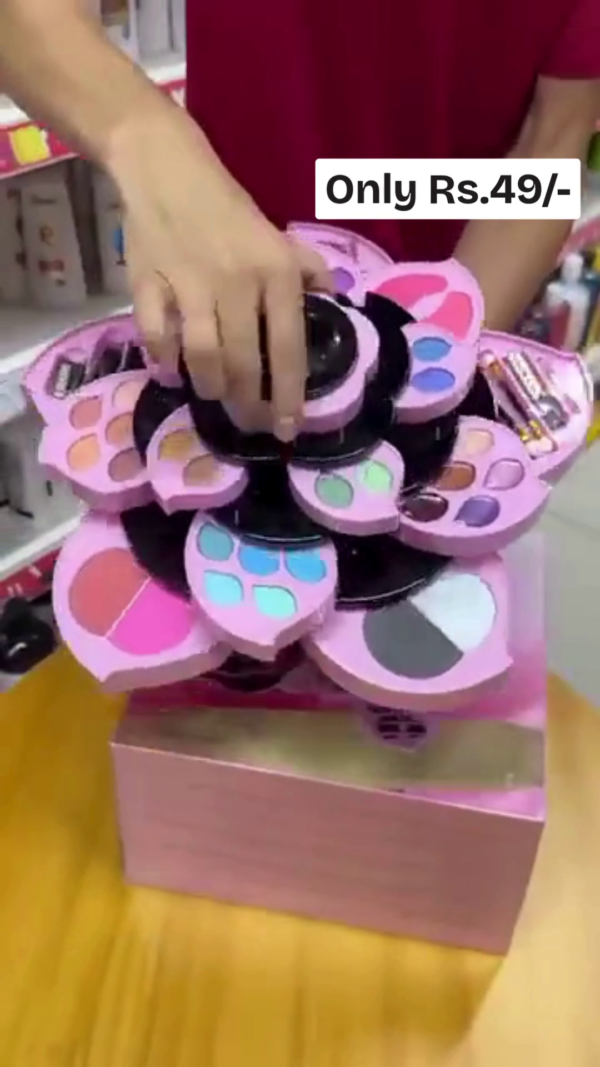 All-in-One Multi-Layered Flower-Shaped Makeup Kit with Eyeshadows, Lipsticks, Blush, Compact, and Beauty Brushes – Ideal for Gifting and Personal Use - Image 2