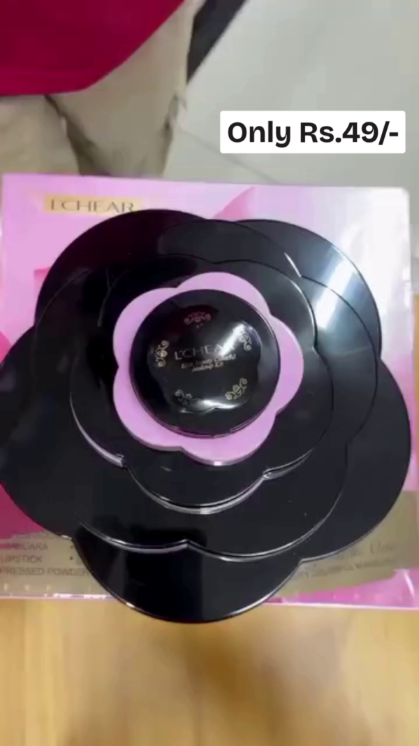 All-in-One Multi-Layered Flower-Shaped Makeup Kit with Eyeshadows, Lipsticks, Blush, Compact, and Beauty Brushes – Ideal for Gifting and Personal Use - Image 3