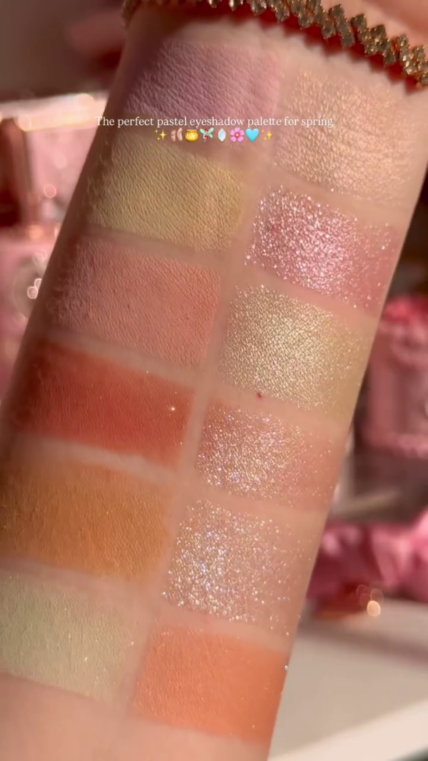 Pastel Eyeshadow Palette – A Perfect Spring Collection with Soft Greens, Pinks, and Shimmers for a Fresh and Dreamy Makeup Look - Image 2