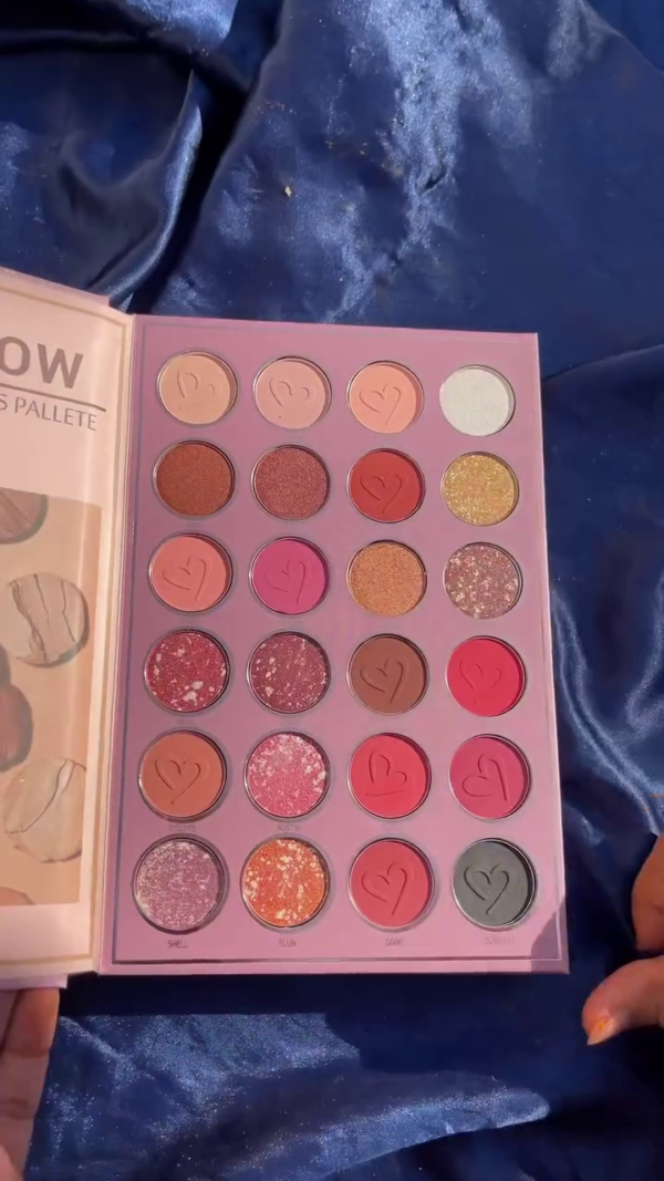 Glow and Eyeshadow Palette Set with 6 Highlighters and 24 Vibrant Shades for Stunning Looks - Image 2