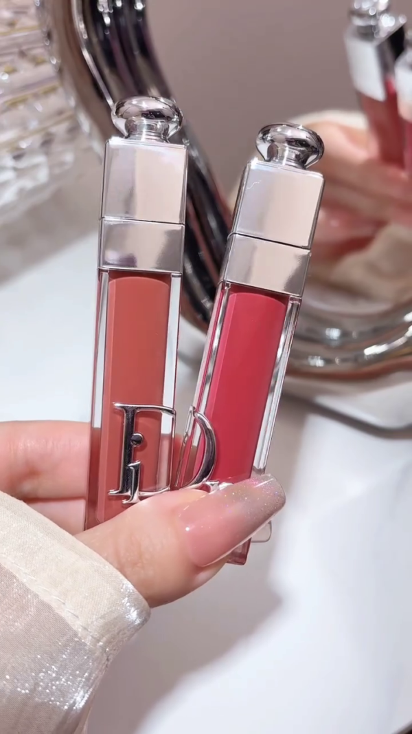 Addict Lip Maximizer Gloss – A Beautiful Duo of Glossy Lip Tints in Soft Pink and Coral Shades for a Plump and Hydrated Finish.