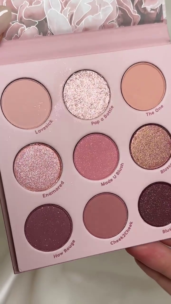 Romantic Pink Eyeshadow Palette – 9 Stunning Shades in Matte, Shimmer, and Glitter Finishes for Soft, Glamorous Eye Looks - Image 2