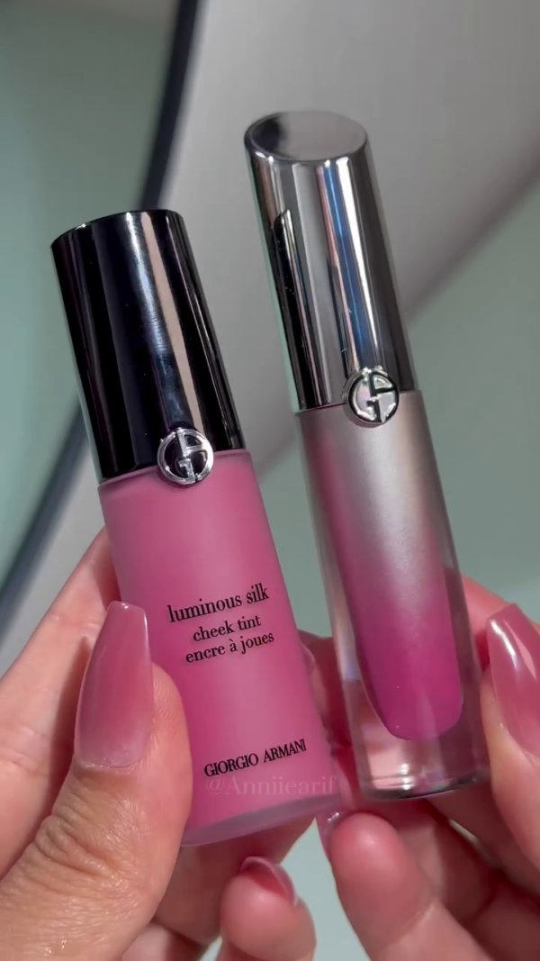 Giorgio Armani Luminous Silk Cheek Tint and Lip Gloss – A Beautiful Soft Pink Shade for a Fresh, Radiant Flush of Color on Both Cheeks and Lips.