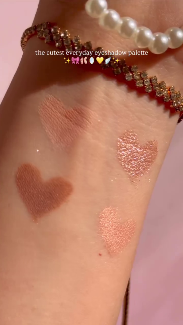 Heart-Shaped Everyday Eyeshadow Palette – Cute and Compact with Shimmering Pink and Brown Tones, Perfect for a Soft and Glamorous Look - Image 2