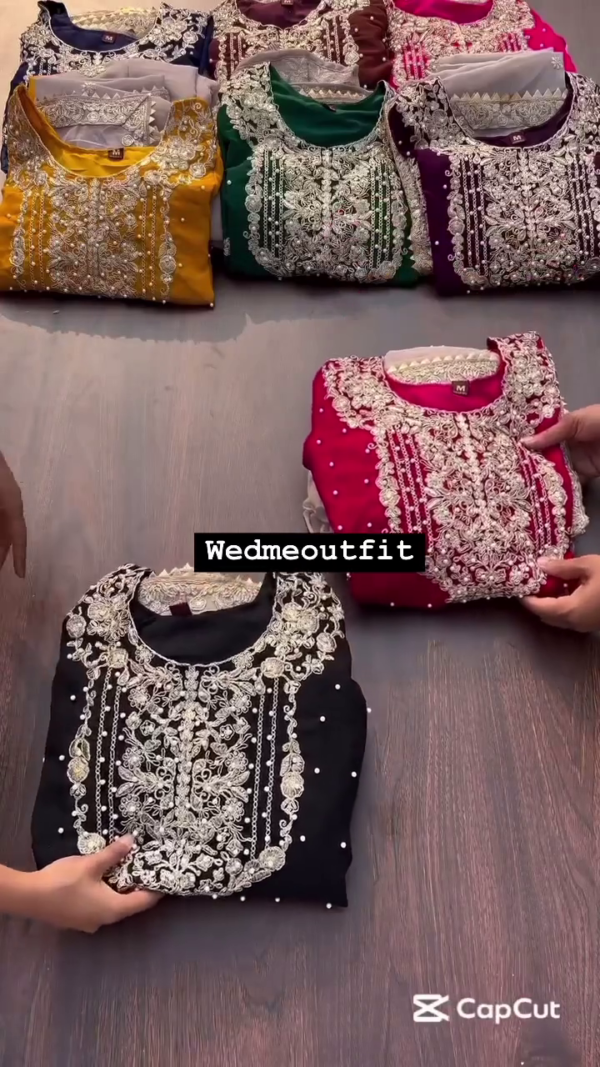 Heavy Embroidered Party Wear Kurtis – Premium Collection with Pearl & Zari Work | Multiple Rich Colors | Festive & Wedding Wear