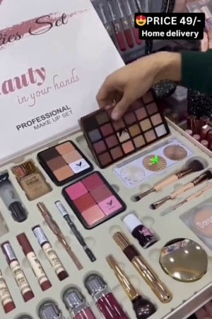 Complete Professional Makeup Set with Eyeshadows, Lipsticks, Blushes, Brushes & More – Affordable Beauty Kit with Home Delivery