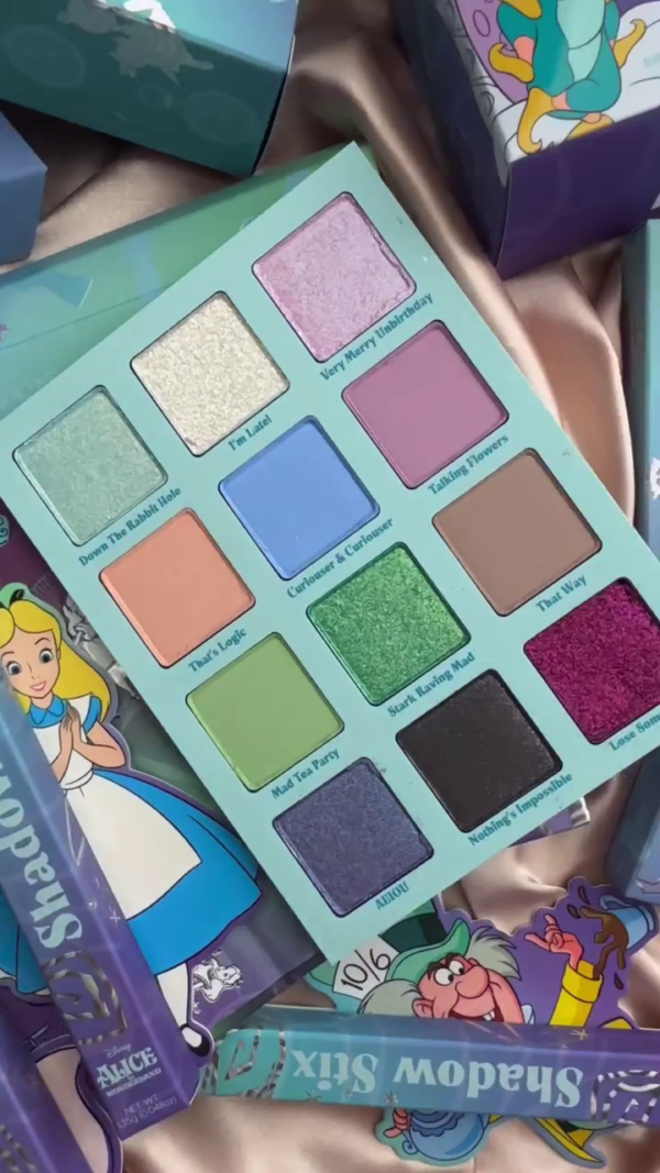 Alice in Wonderland Inspired Eyeshadow Palette – 12 Color Matte, Shimmer & Metallic Shades for Creative Eye Makeup, Long Lasting Pigmented Palette