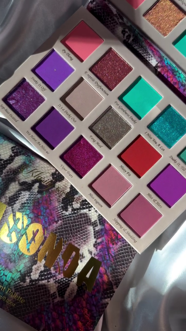 Vibrant Colorful Eyeshadow Palette with Bold Purple, Teal, Red and Neutral Shades – Highly Pigmented Matte, Shimmer and Glitter Finishes Inspired by Exotic Snake - Image 2
