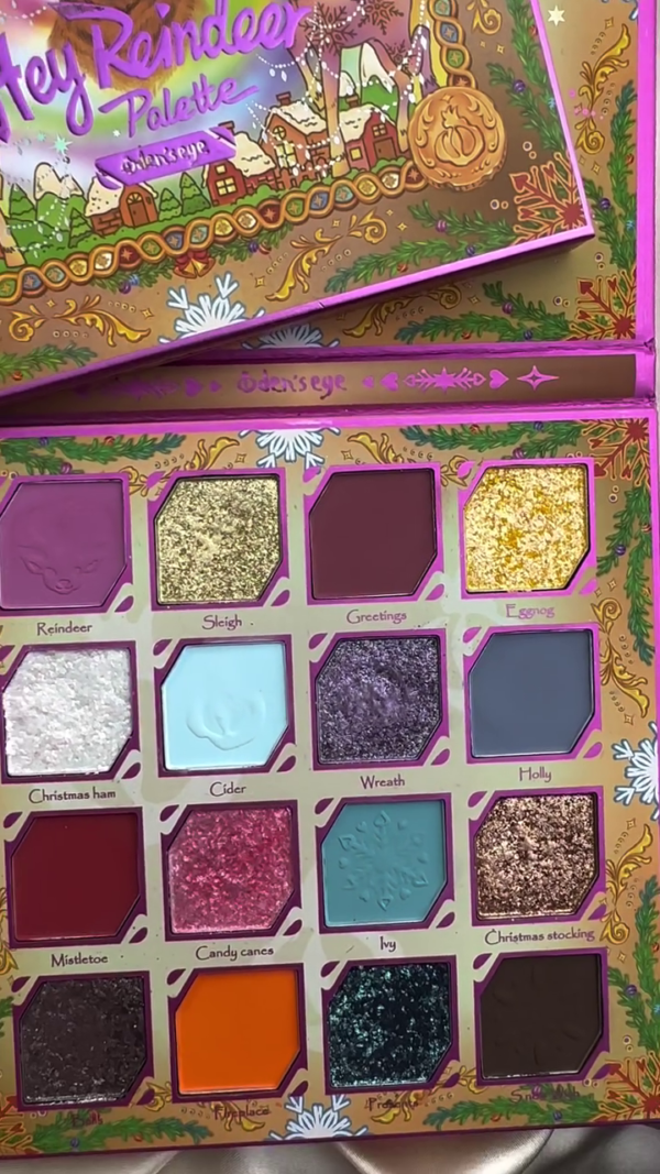 Holiday Inspired Eyeshadow Palette with Festive Christmas Colors – Highly Pigmented Matte, Shimmer and Glitter Shades in Red, Green, Gold, Blue and Neutral Tones - Image 2