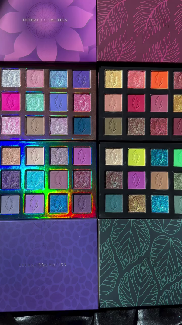 Colorful Eyeshadow Palette Set with Matte, Shimmer and Glitter Finishes – Highly Pigmented Brights, Neutrals and Jewel Tones in Purple, Pink, Blue, Green, Gold and Multi-Dimensional Shades