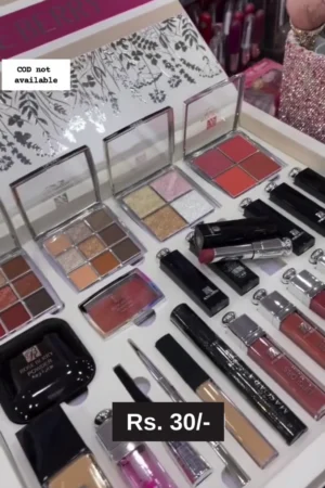 All-in-One Makeup Gift Set with Eyeshadow Palettes, Lipsticks, Lip Gloss, Compact Powder, Foundation, Blush, Eyeliner and Complete Beauty Essentials – Perfect Cosmetic Kit for Daily, Party & Travel Use