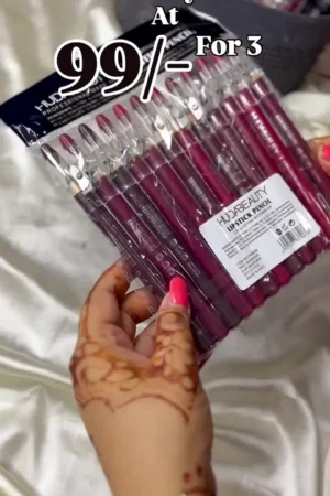 Huda Beauty Dark Lip Crayon Pencil Set – Smudge-Proof, Long-Lasting, Highly Pigmented Matte Lipstick Pencils for Bold Lips, Easy to Apply, Travel-Friendly