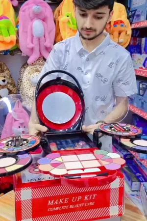 All-in-One Makeup Kit with Eyeshadows, Lip Colors, Blushers, Compact Powders, Brushes and Mirror – Complete Beauty Care Cosmetic Set in Stylish Folding Box