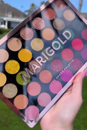 35-Color Vibrant Eyeshadow Palette – Bold Green, Yellow, Orange, Pink & Metallic Shades | Highly Pigmented Matte, Shimmer & Glitter Finishes