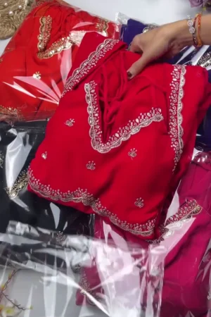 Stunning Georgette Anarkali Gown with Full Sleeves, Intricate Silver Zari Embroidery Border, and Scattered Booti Work