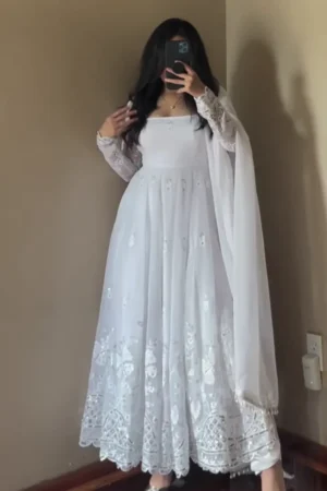 White Anarkali: A Pure Blend of Graceful Flare, Elegant Minimalism, and Timeless Ethnic Charm