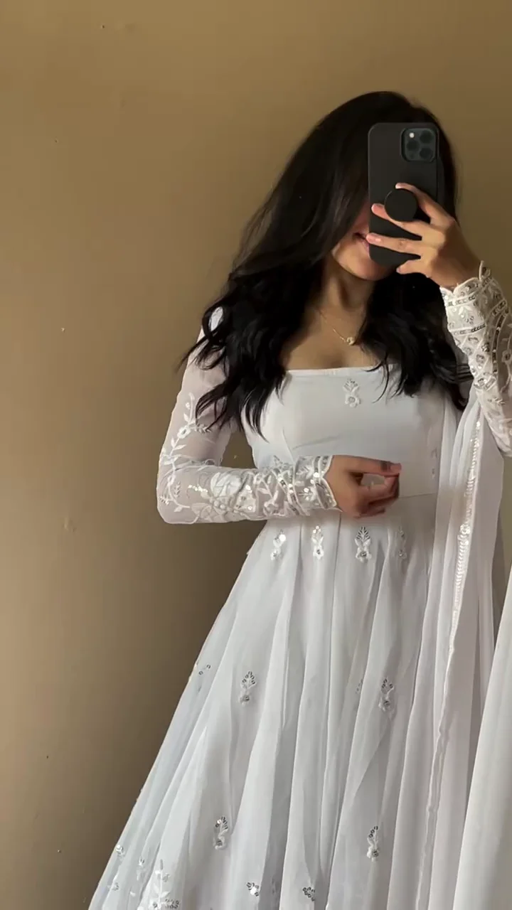 White Anarkali: A Pure Blend of Graceful Flare, Elegant Minimalism, and Timeless Ethnic Charm - Image 2