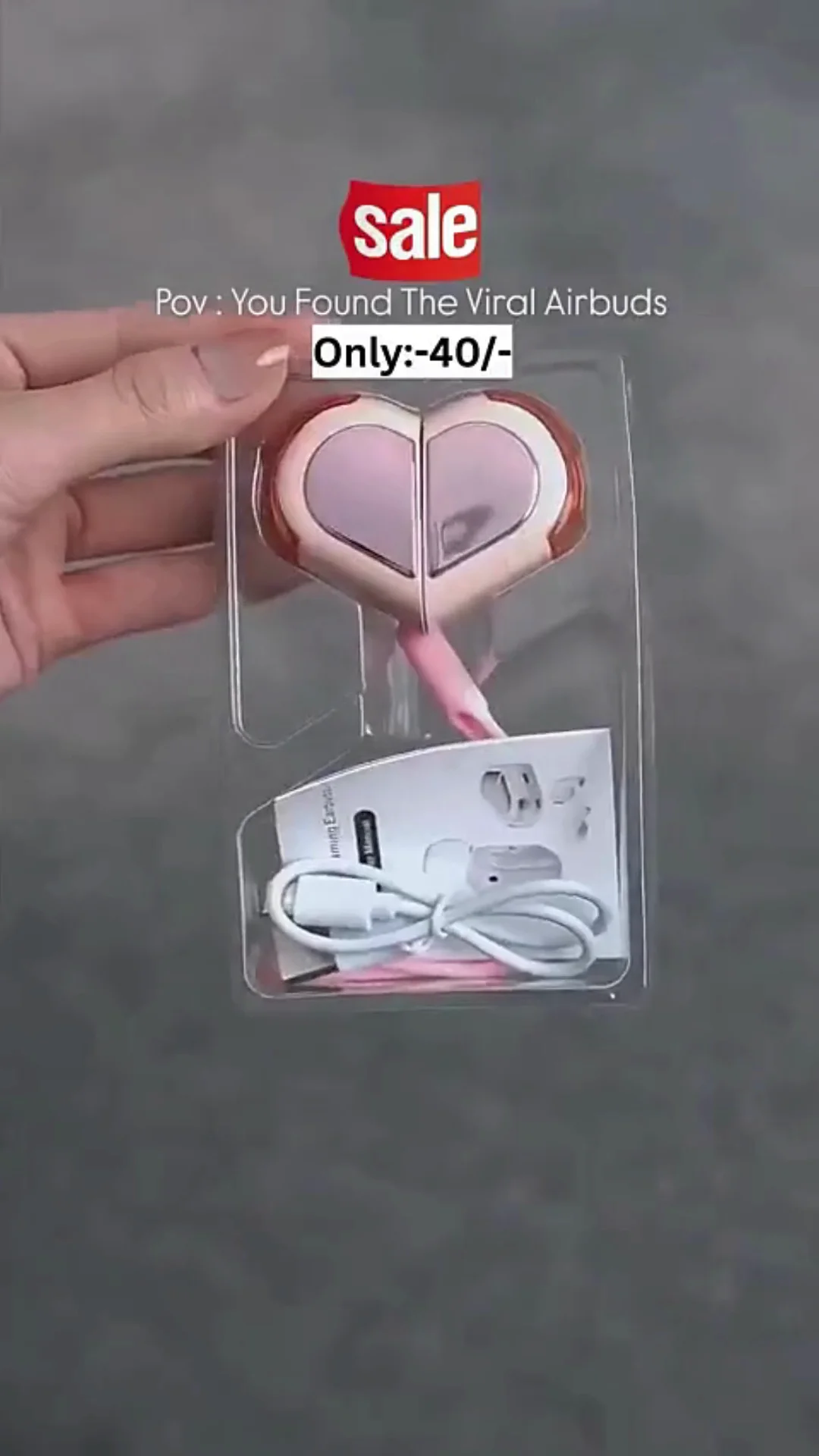 Cute Viral Heart Twist Wireless Earbuds: A Unique and Trendy Portable Audio Companion for Music Lovers