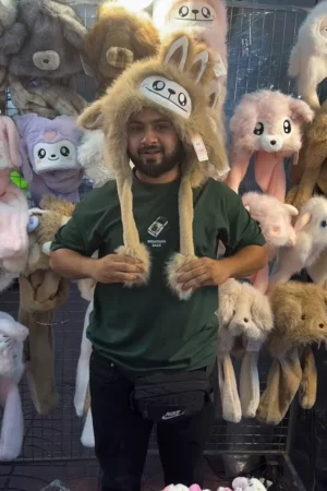 Cozy Women's Two-Piece Set: Oversized Black and White Horizontal Stripe Fuzzy Knit Cropped Sweater Paired with High-Waisted Black Wide-Leg Trousers/Jeans