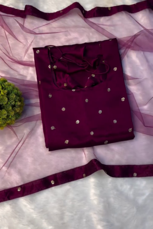 Elegant Pastel Peach Chiffon Saree with Handcrafted Pearl Border and Blouse