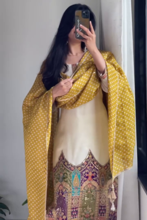 Charming Lavender Net Anarkali with Resham Embroidery and Stone Highlights