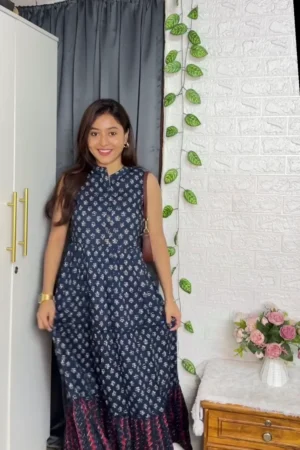 Stylish Grey Indo-Western Kurta with Side Cut and Embroidered Cuffs