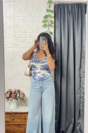 Lavender Organza Saree with Sequin Work and Pearl Embellished Blouse