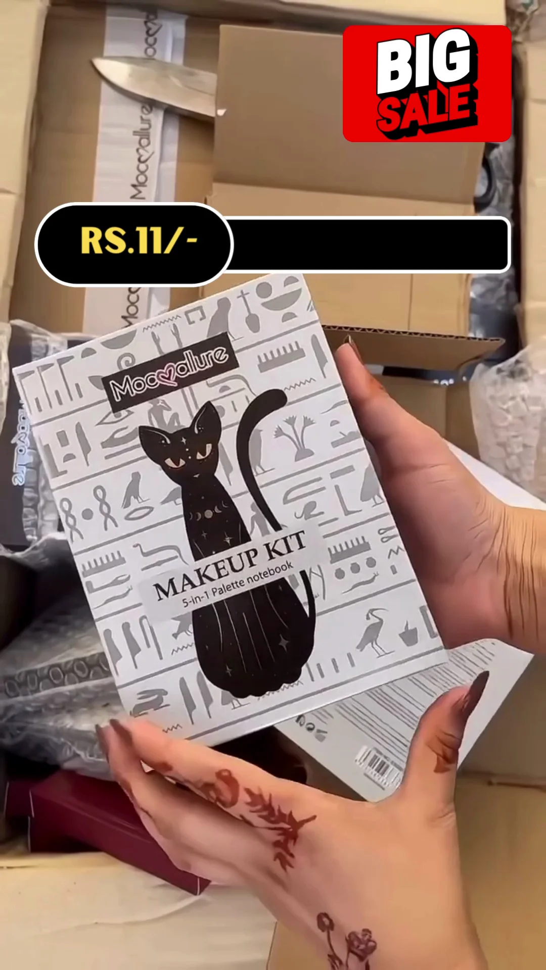 Mocallure Egyptian Cat 5-in-1 Palette Notebook Makeup Kit – 25 Color Professional Eyeshadow Palette with Matte, Shimmer, and Glitter Finishes – Long-Lasting & Highly Pigmented Travel-Friendly Cosmetics Set