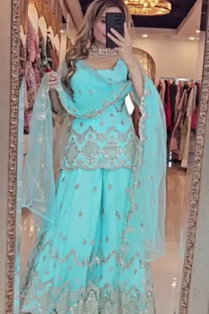 Heavy Sharara Set for Women | Designer Party & Wedding Wear | Premium Fabric with Embroidery & Stylish Ethnic Look