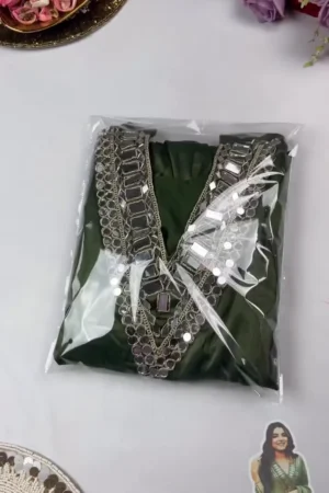 Green Silk Sharara Set for Women | Premium Shiny Silk Fabric | Flared Traditional Sharara | Festive & Party Wear Ethnic Outfit