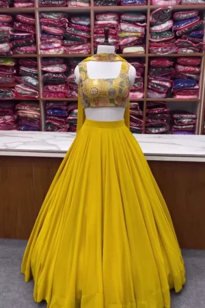 Yellow Choli with Beautiful Embroidery, Soft Fabric, Comfortable Fit & Perfect for Traditional Wear, Weddings, and Festive Occasions