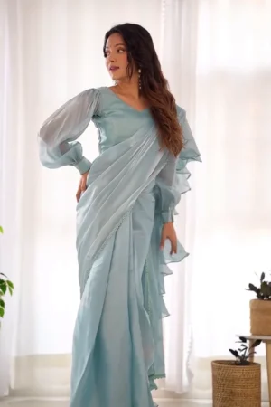 Ready-to-Wear Saree with Pre-Stitched Design, Soft Fabric, Comfortable Fit & Perfect for Weddings, Parties, and Festive Occasions