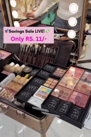 Professional Multi-Tiered Makeup Train Case with Integrated LED Vanity Mirror and Travel Stand