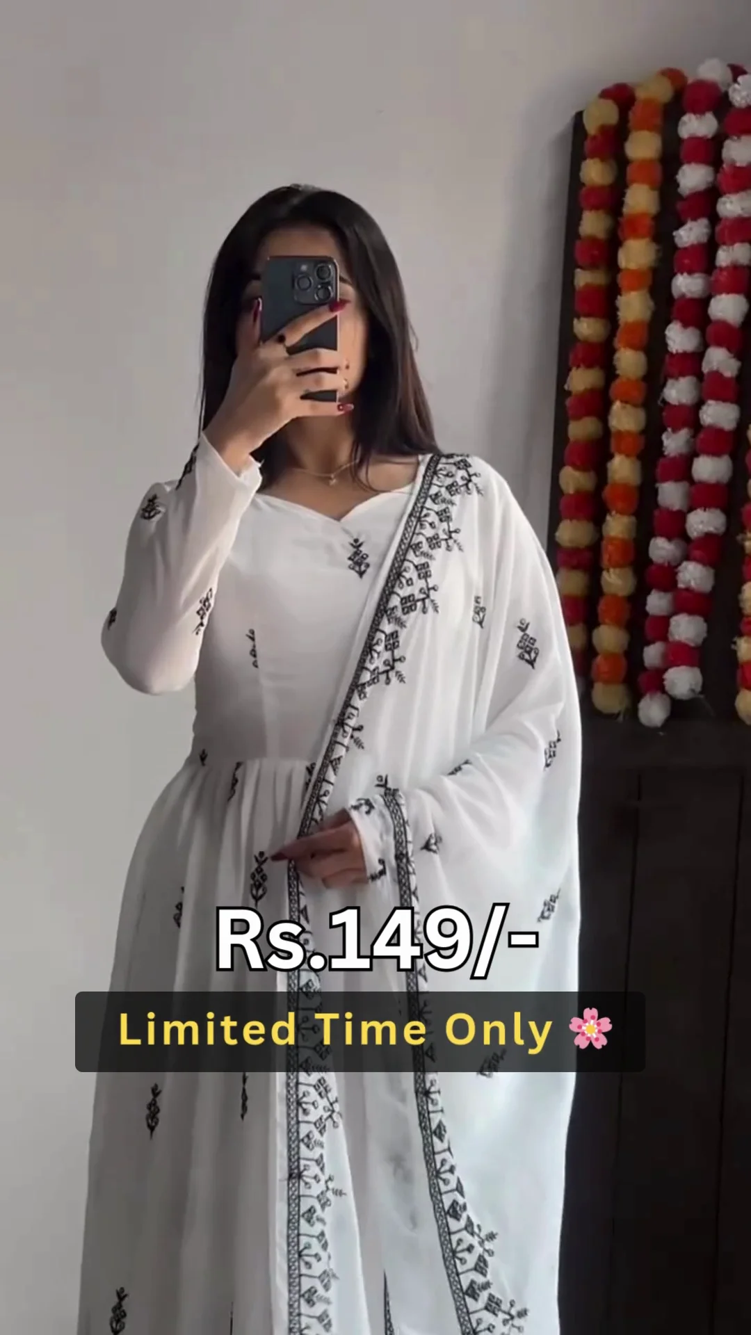 Elegant White Anarkali Dress for Women | Graceful Flared Ethnic Outfit for Festive, Party & Special Occasions