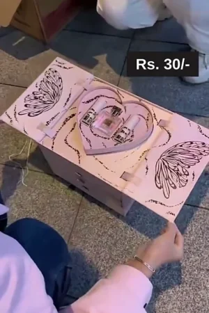 CharmLayer Deluxe Makeup Book Palette with Foldable Multi-Level Design, Rich Color Selection & Built-In Mirror for Complete Everyday to Party Glam