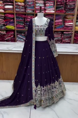 RoyalAura Elegant Purple Choli Blouse with Stylish Fit, Soft Comfortable Fabric & Festive Ethnic Design for Lehenga, Ghagra & Traditional Occasion Wear