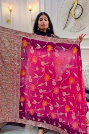 RoseElegance Graceful Pink Saree with Soft Flowing Fabric, Rich Color Finish & Timeless Ethnic Design for Weddings, Festivals & Party Wear