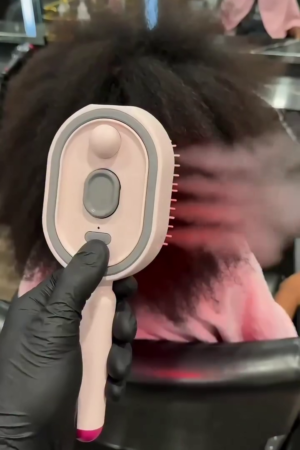 2026 New Electric Steam Brush for Hair, Vibration Misting Brushing Tool, Red Light Air Cushion Mister for Both Long/Short Hairs Reduce Frizz, Nourishes Hairs, Anti-Static (Pink)